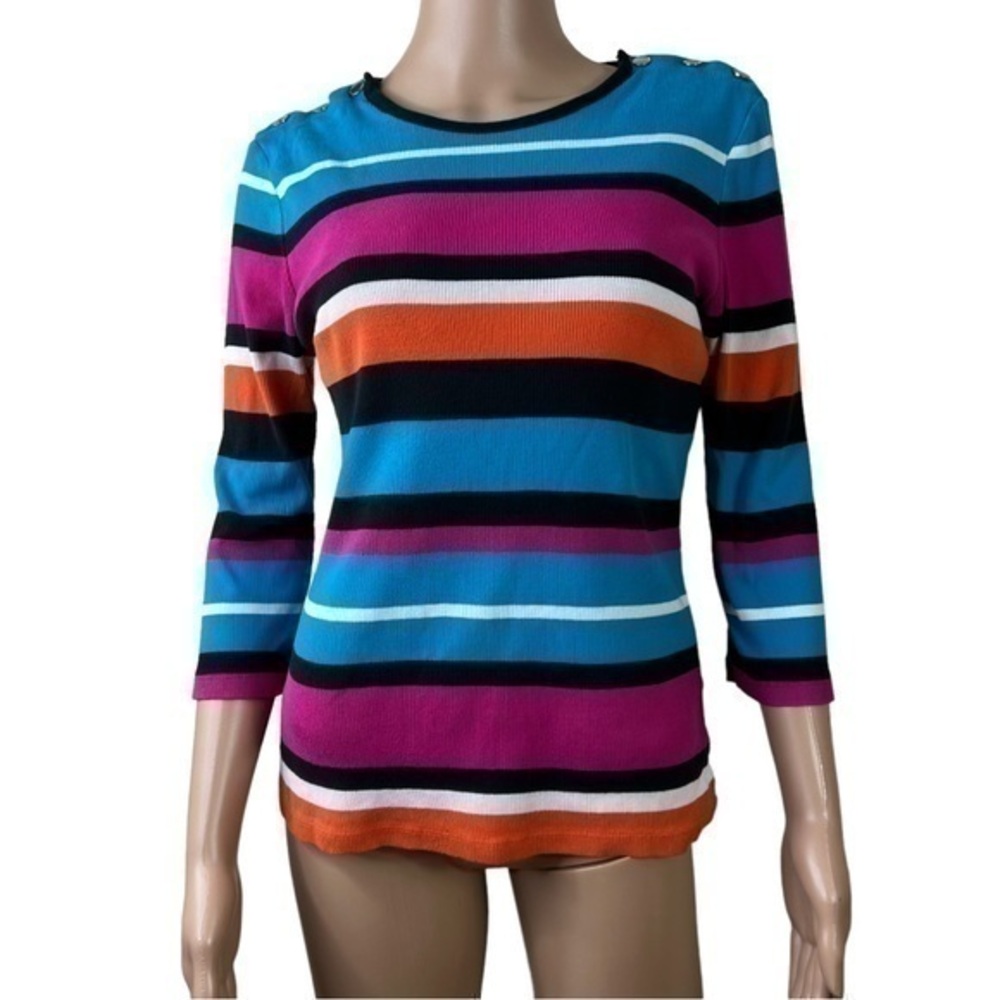 Ralph Lauren Women's Top blouse Multicolored Pullover Shirt Size L